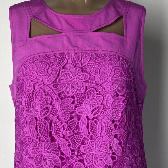 Trina Turk Women’s Bev 2 Floral Lace Mini Dress – Violetta Purple – Size 6 - Picture 8 of 9